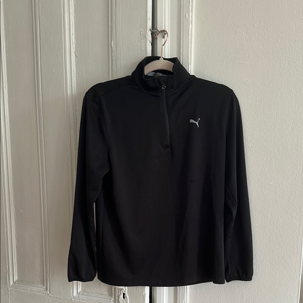 Puma Black Zip Up Sweater Athletic Performance